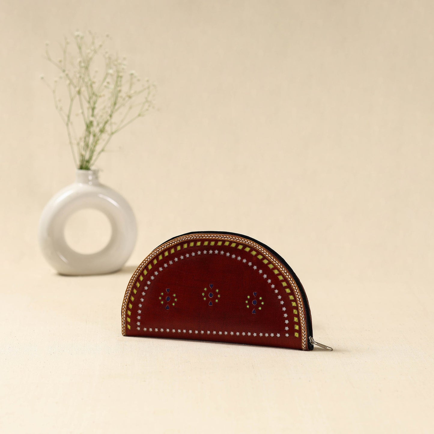Handcrafted kutch leather clutch / wallet 52