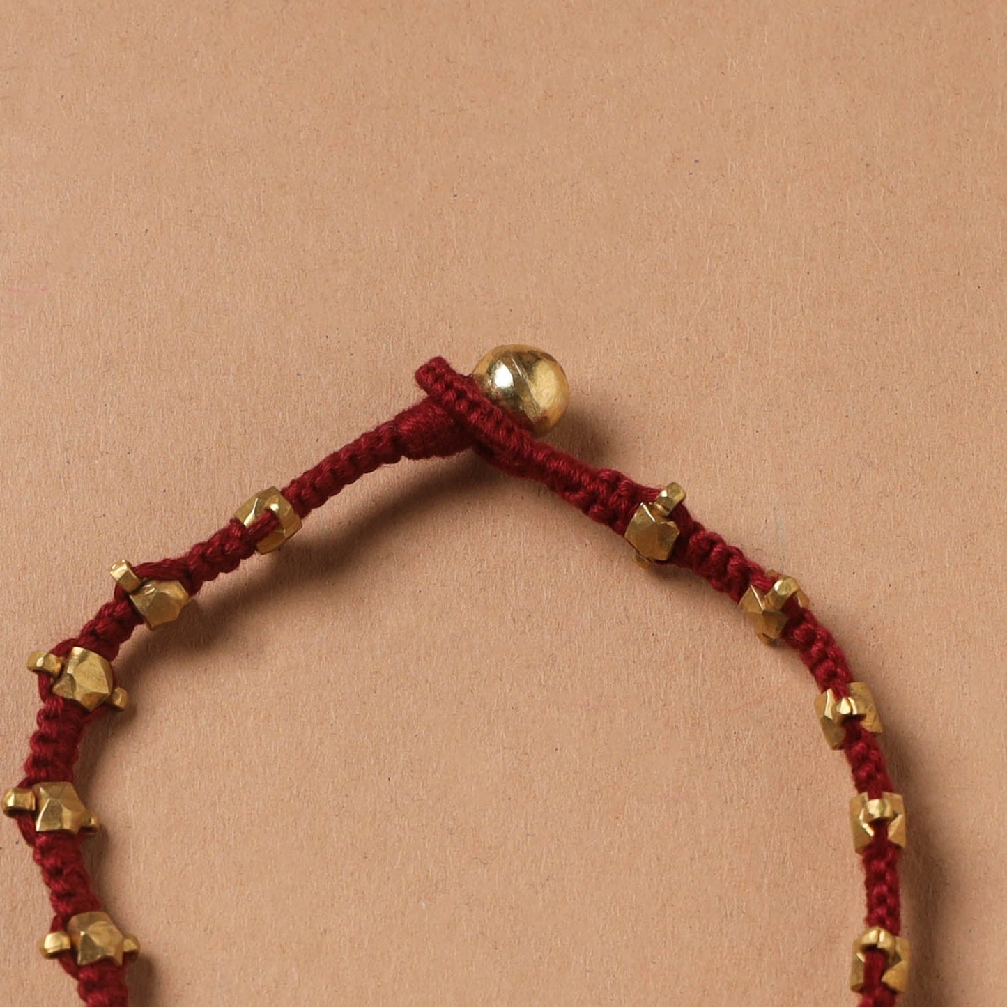 Handcrafted odisha dokra beads threadwork tribal anklet 17