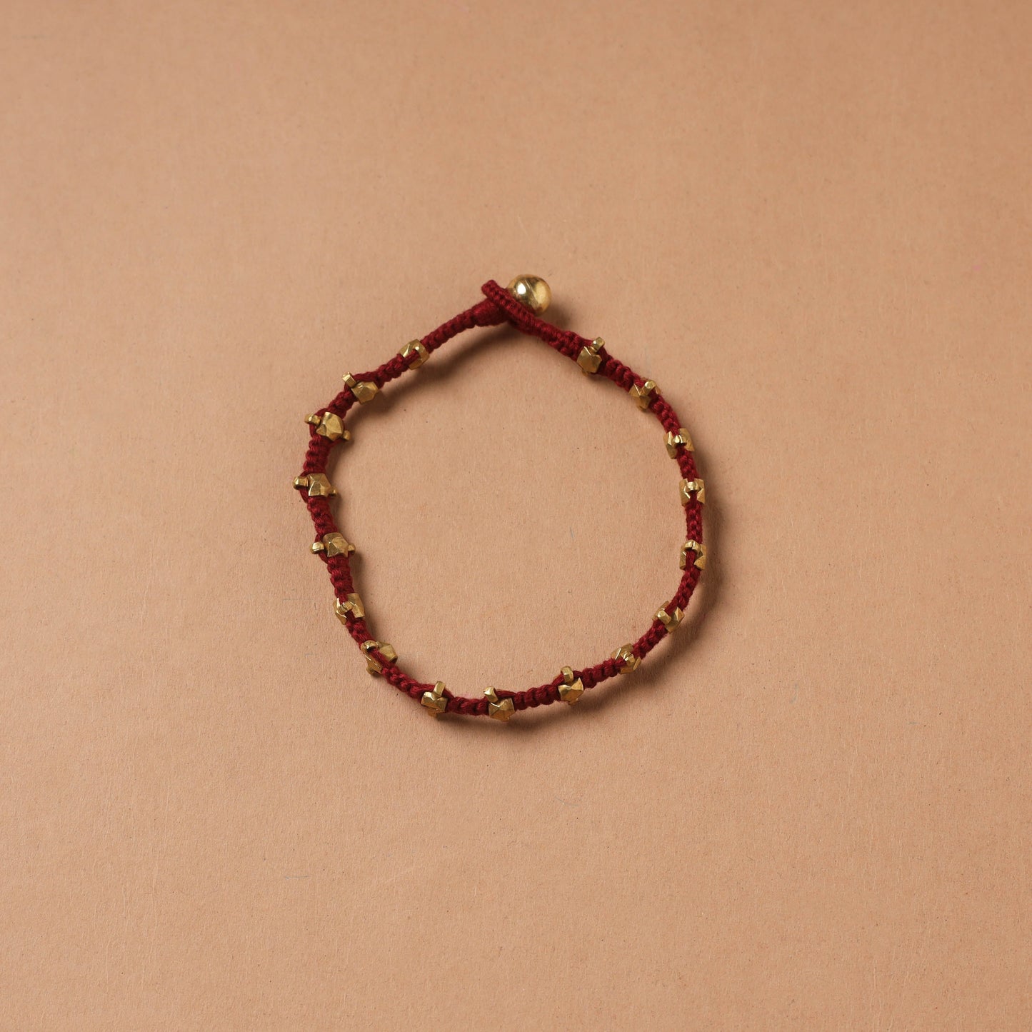 Handcrafted odisha dokra beads threadwork tribal anklet 17