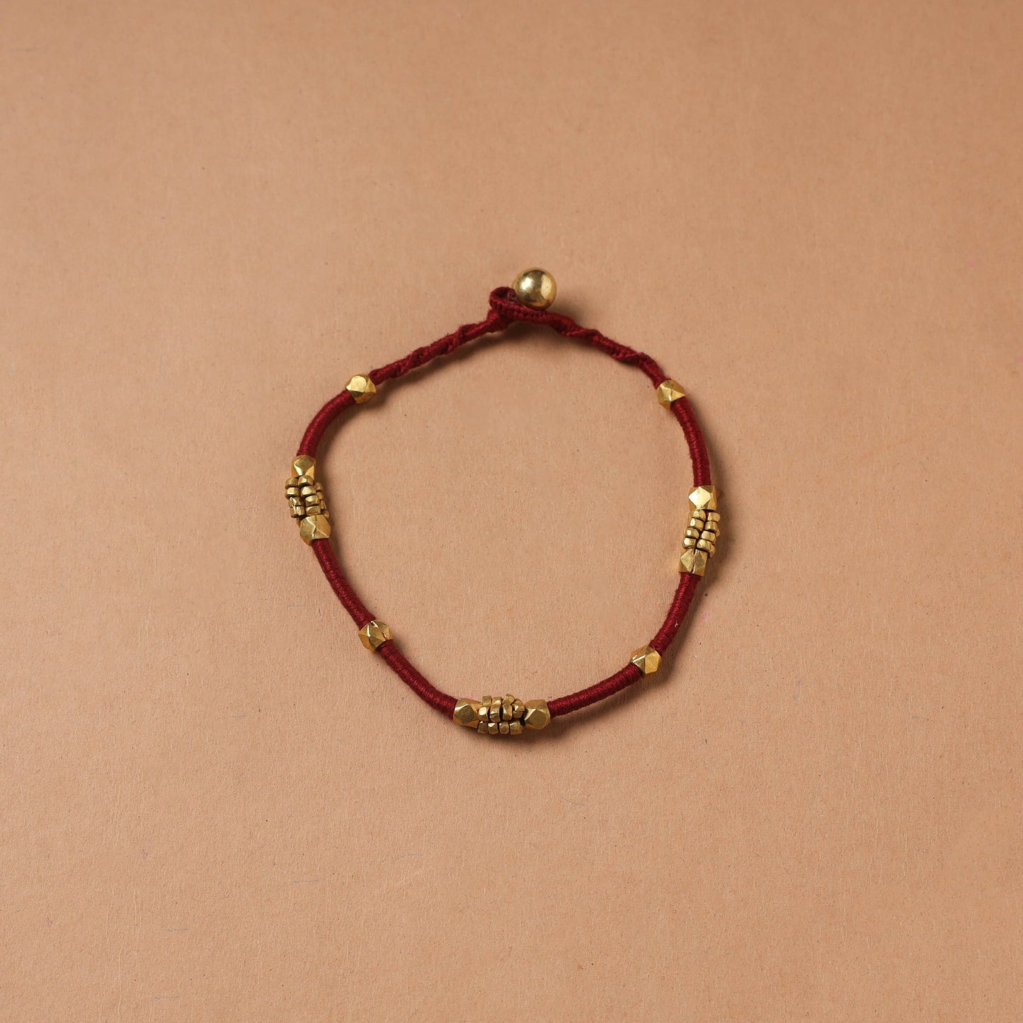 Handcrafted odisha dokra beads threadwork tribal anklet 25