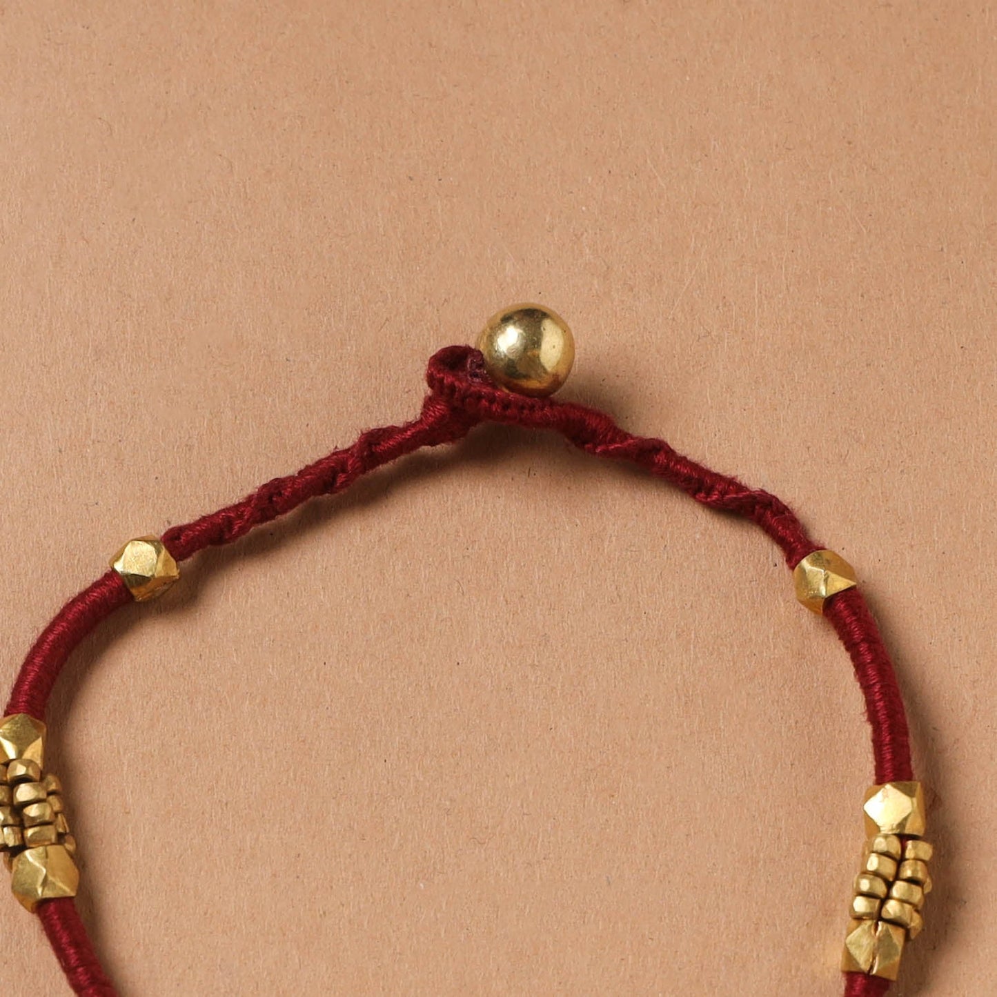 Handcrafted odisha dokra beads threadwork tribal anklet 25