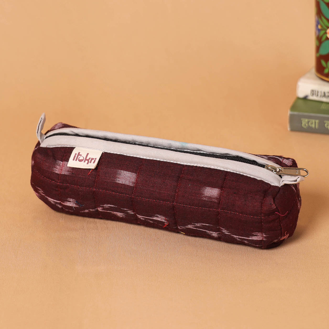 Handcrafted quilted pencil pouch 02