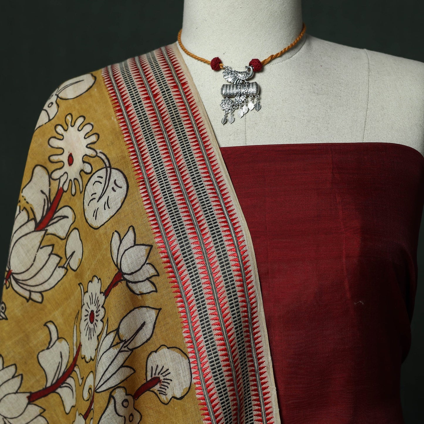 Handloom chanderi silk 2pc unstitched dress material