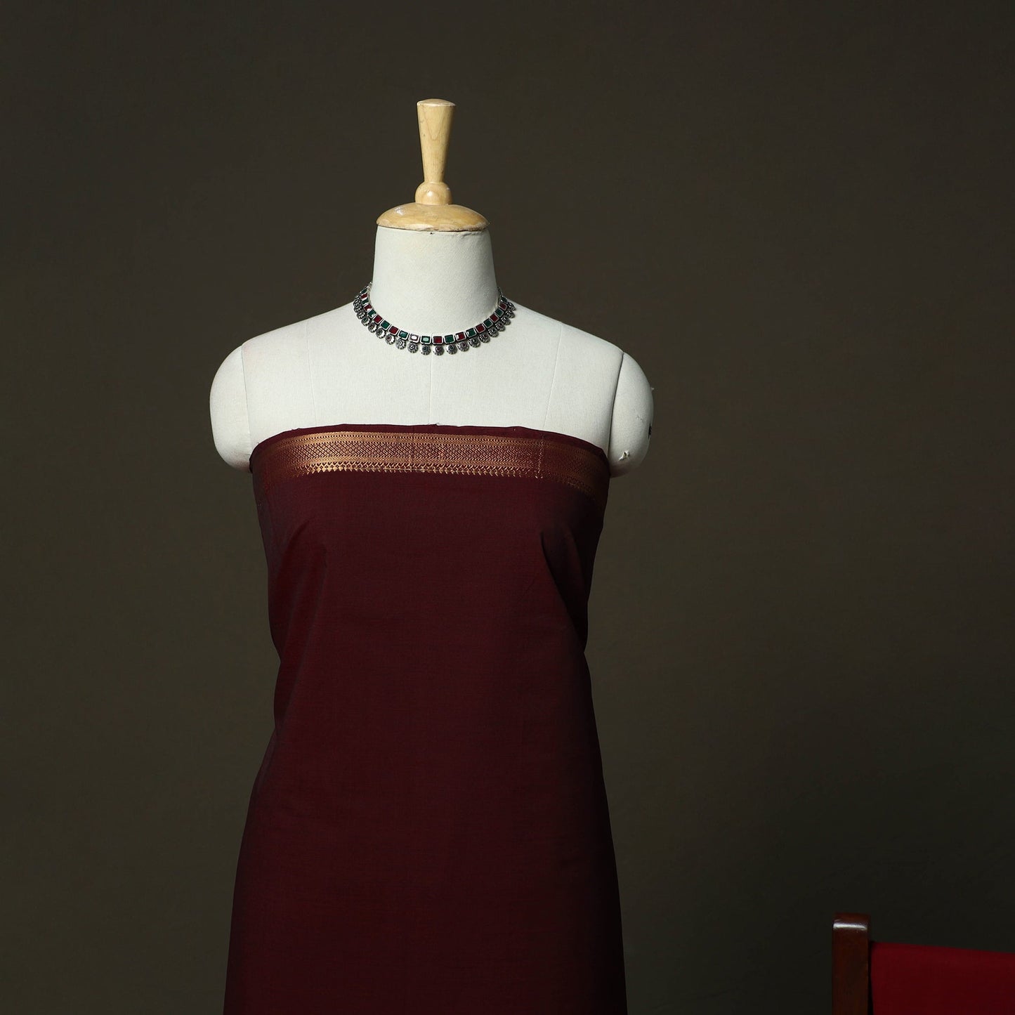 Handloom cotton mangalagiri 3pc unstitched dress material