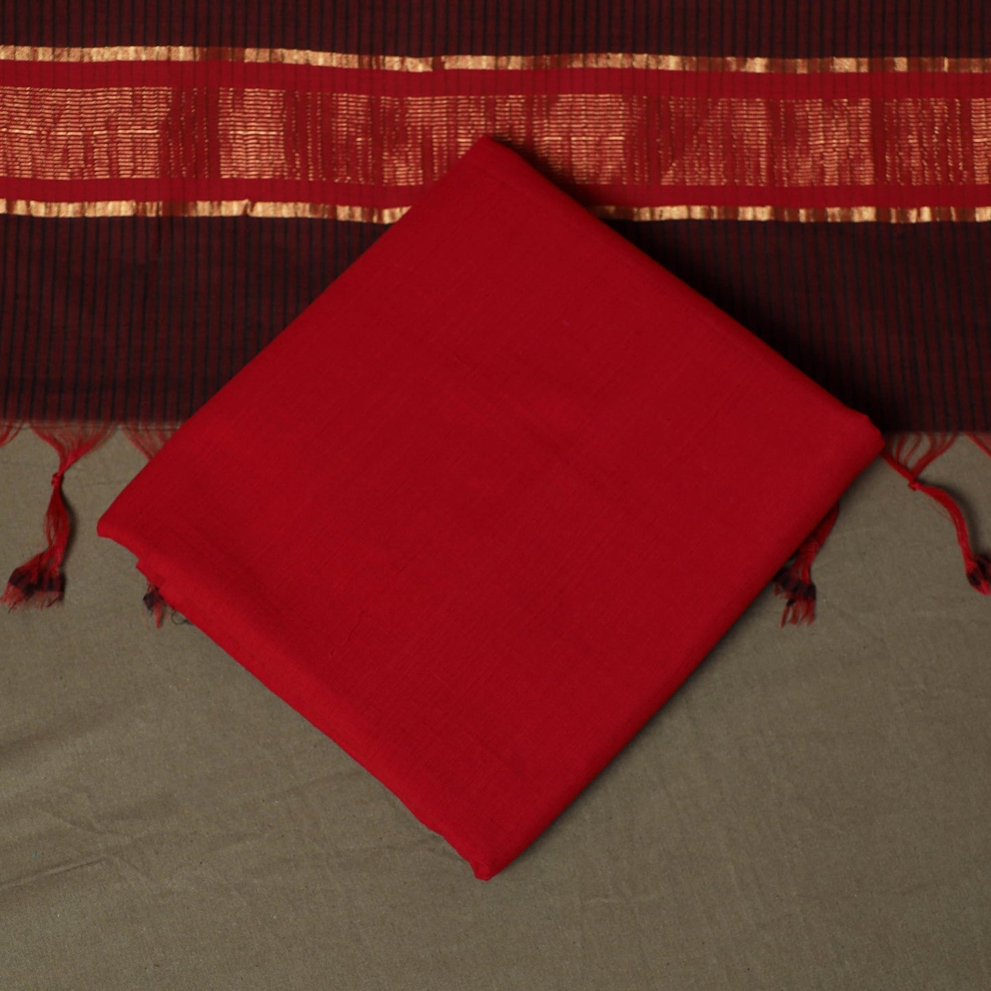 Handloom cotton mangalagiri 3pc unstitched dress material