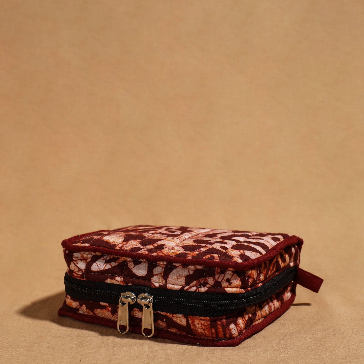 Maroon Handmade 4 Pockets Cotton Jewelry Bag 26