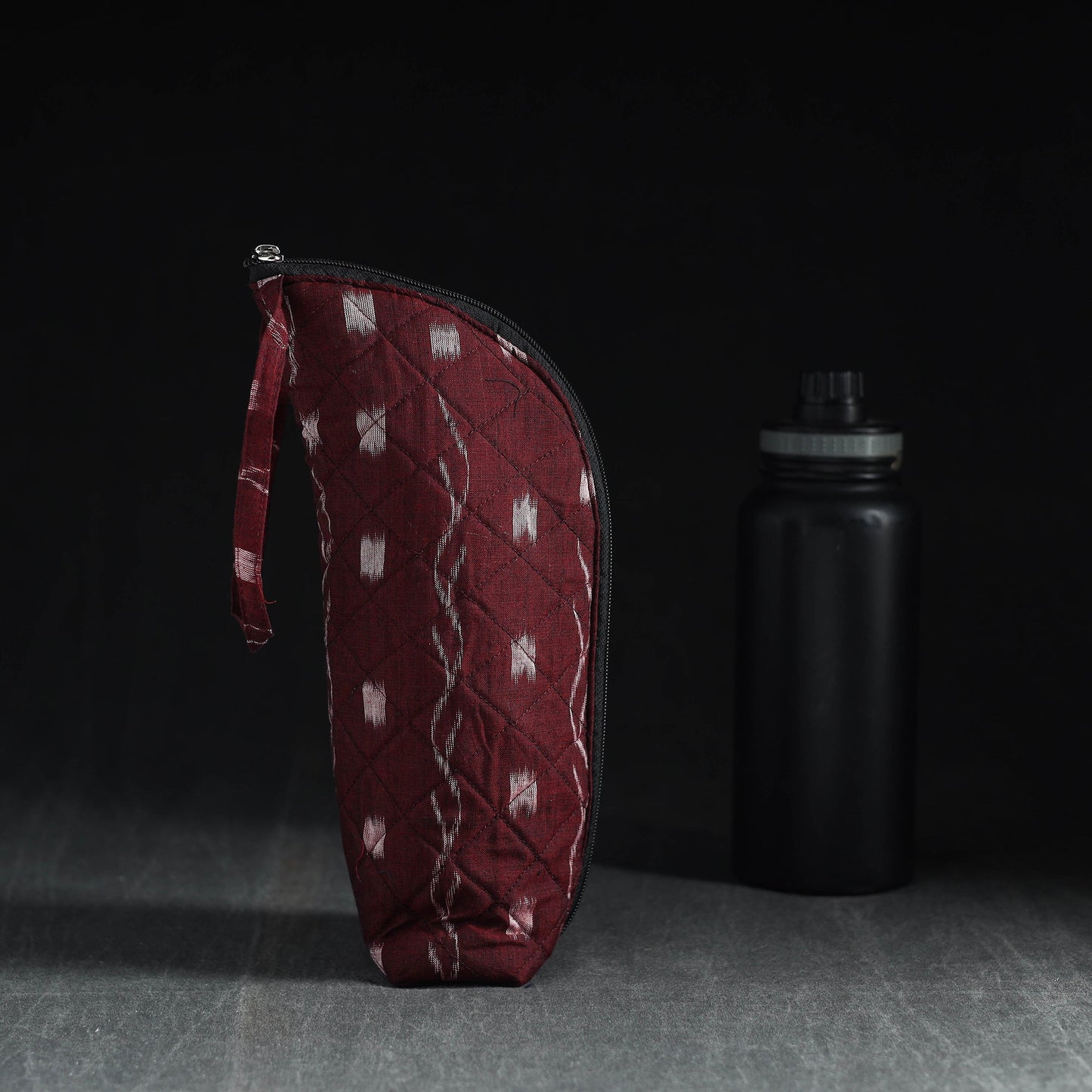 Maroon Handmade Cotton 1L Water Bottle Cover