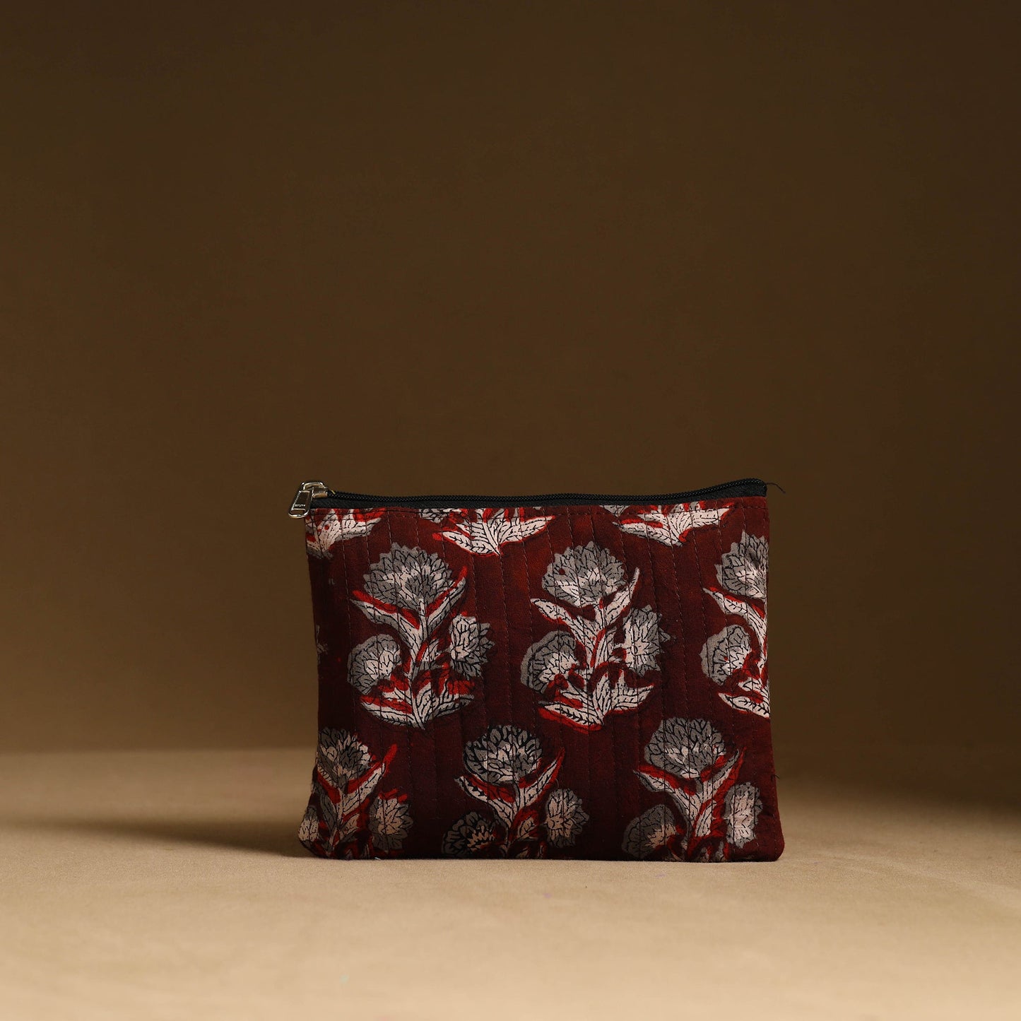 Maroon - handmade cotton multipurpose utility pouches (set