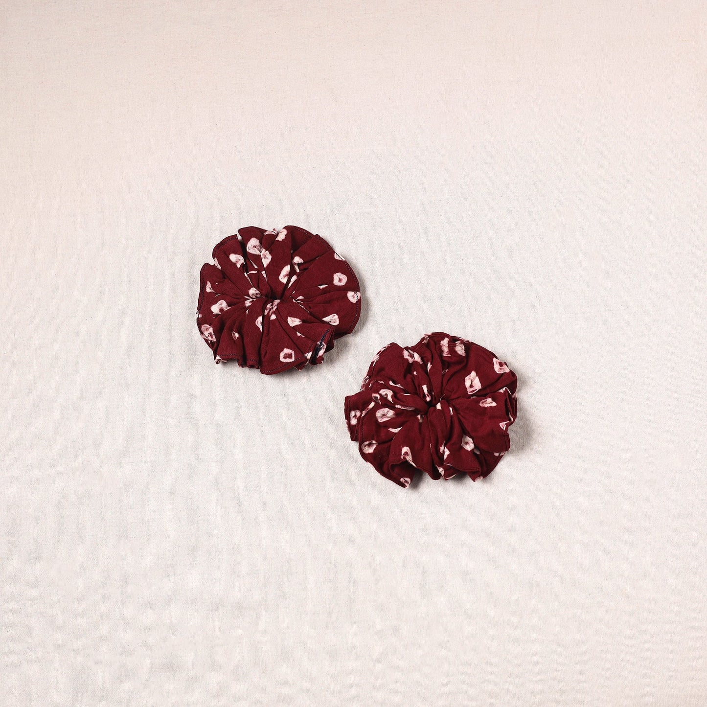 Maroon - handmade cotton rubber bands/scrunchies (set of 2)