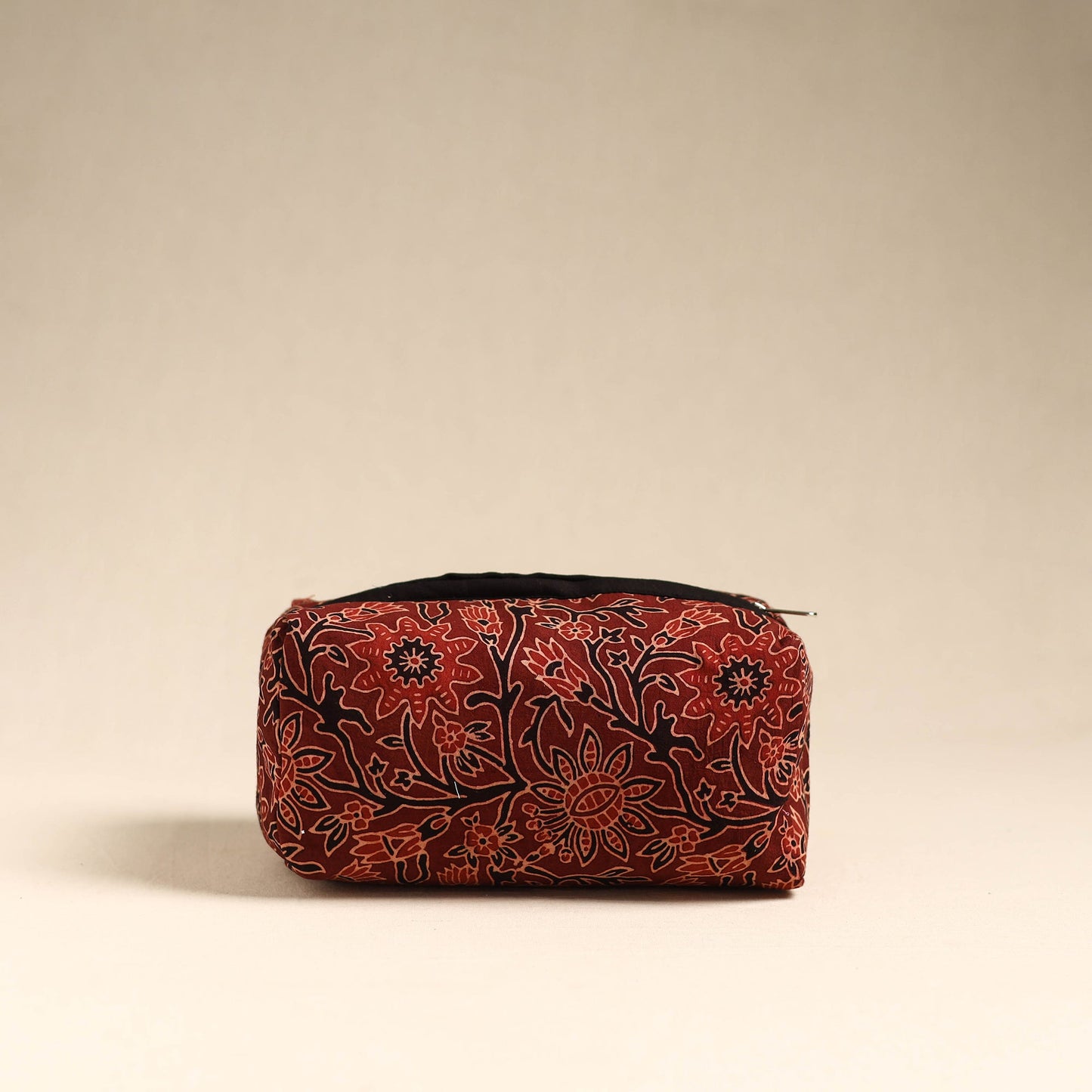 Maroon Handmade Cotton Toiletry Pouch