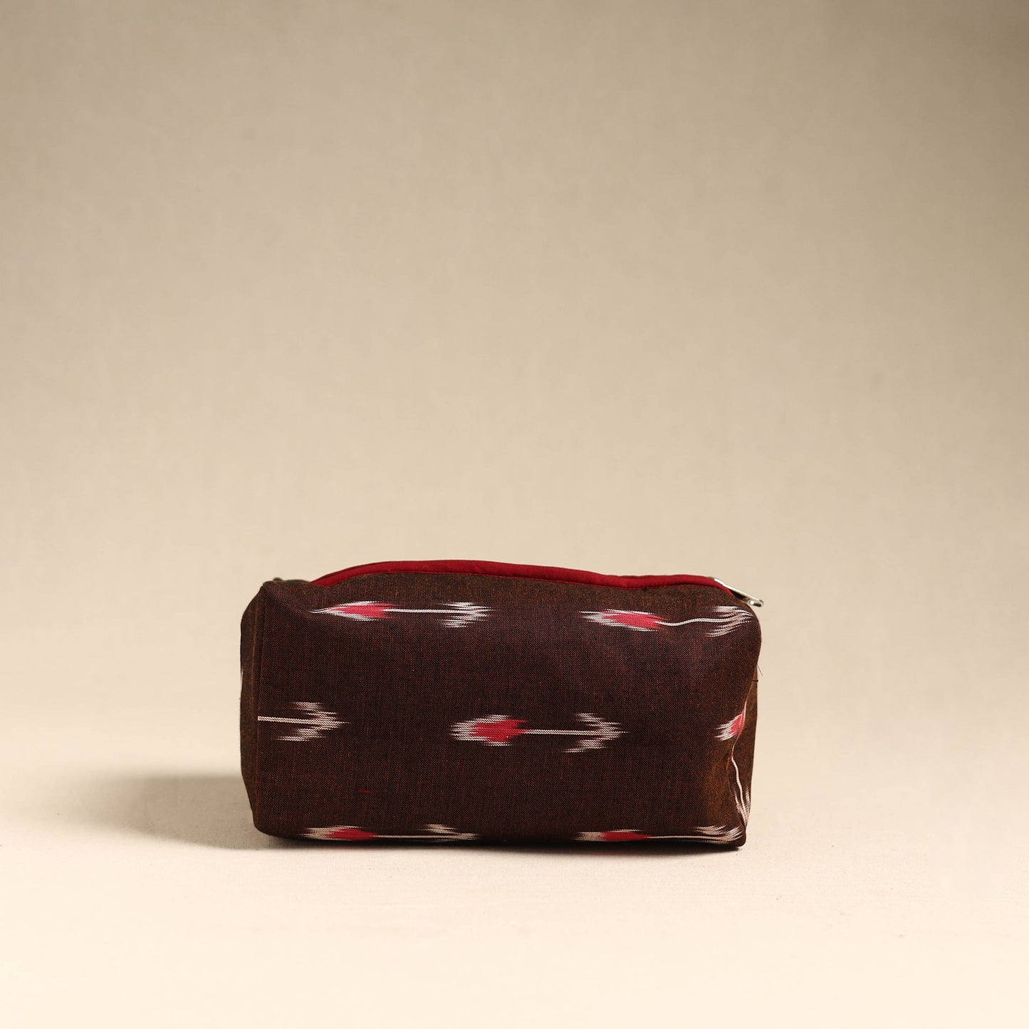 Maroon Handmade Cotton Toiletry Pouch
