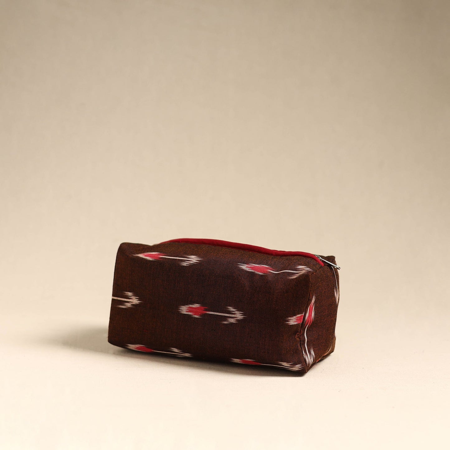 Maroon Handmade Cotton Toiletry Pouch