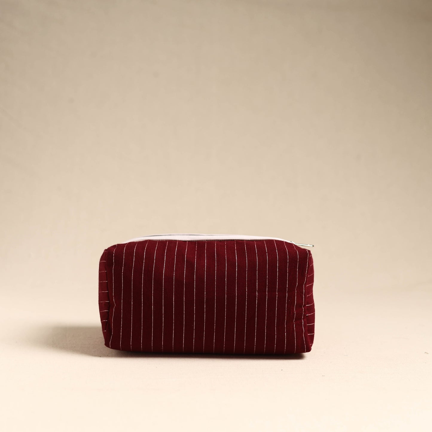 Maroon Handmade Cotton Toiletry Pouch