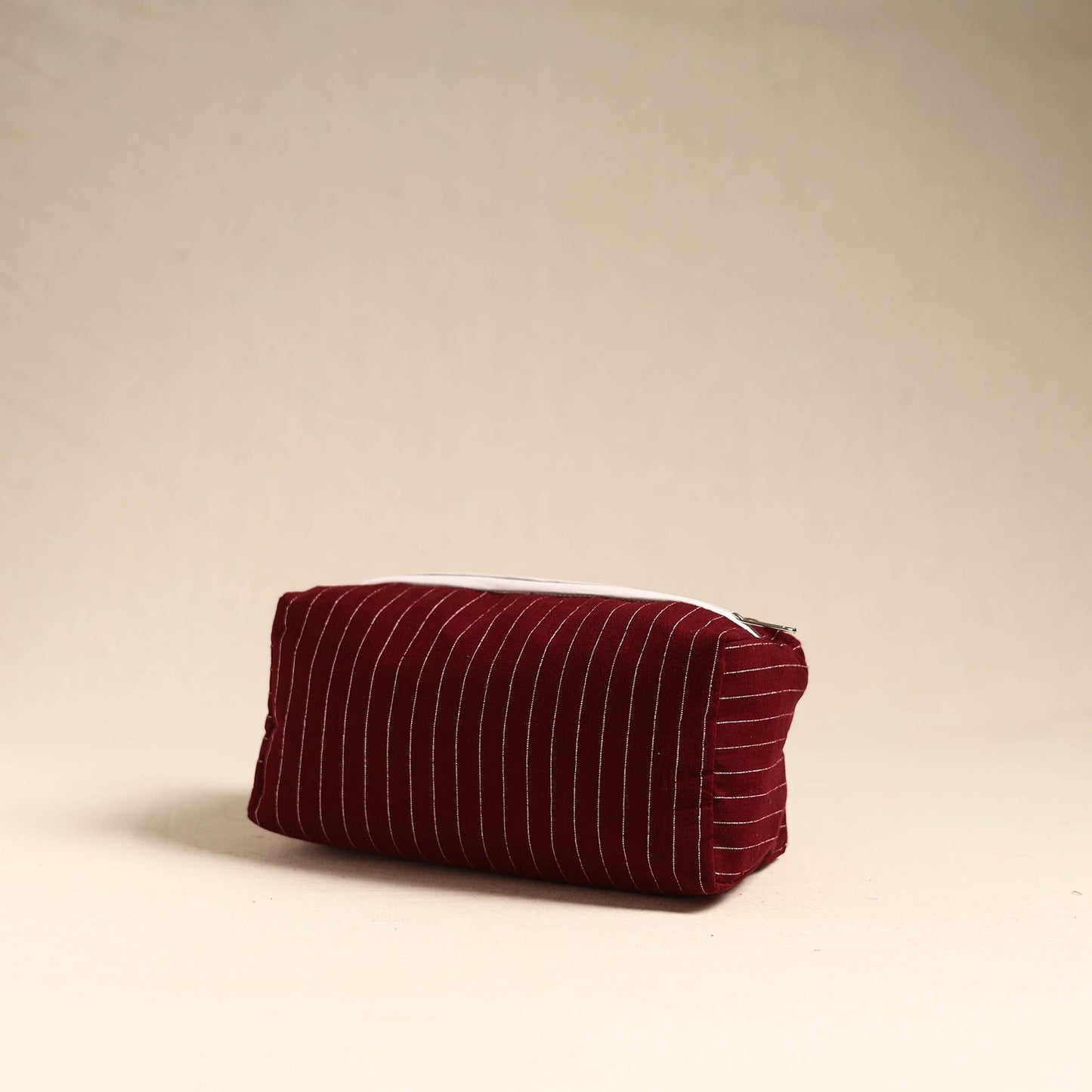 Maroon Handmade Cotton Toiletry Pouch