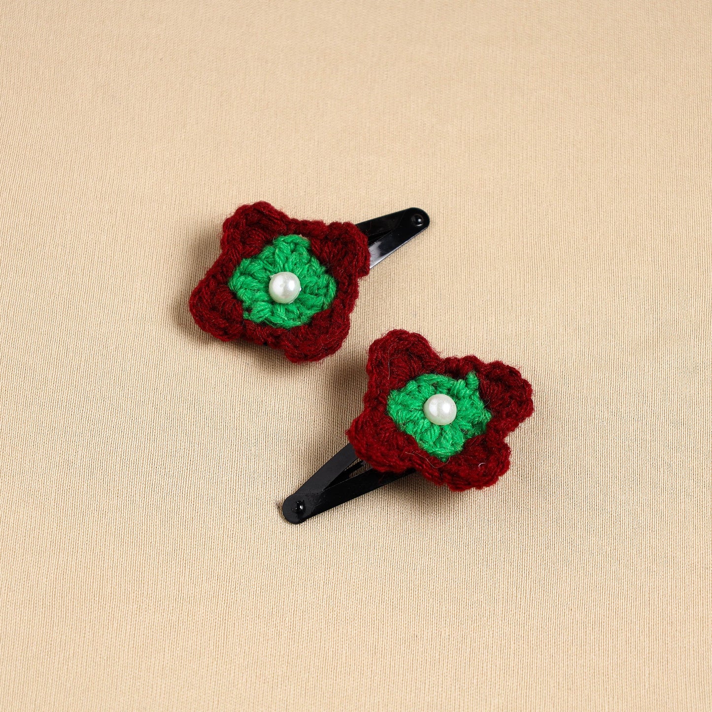 Handmade Crochet Tik-Tak Hair Clip (set of 2)