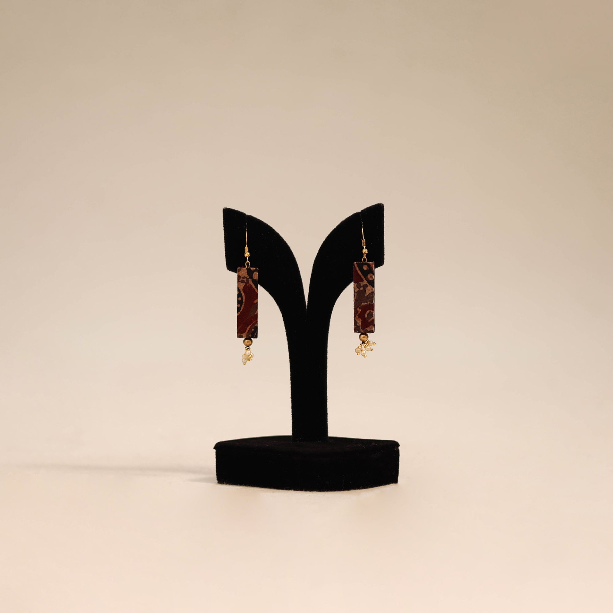 Brown - Handcrafted Fabart Earrings by Asalkaar