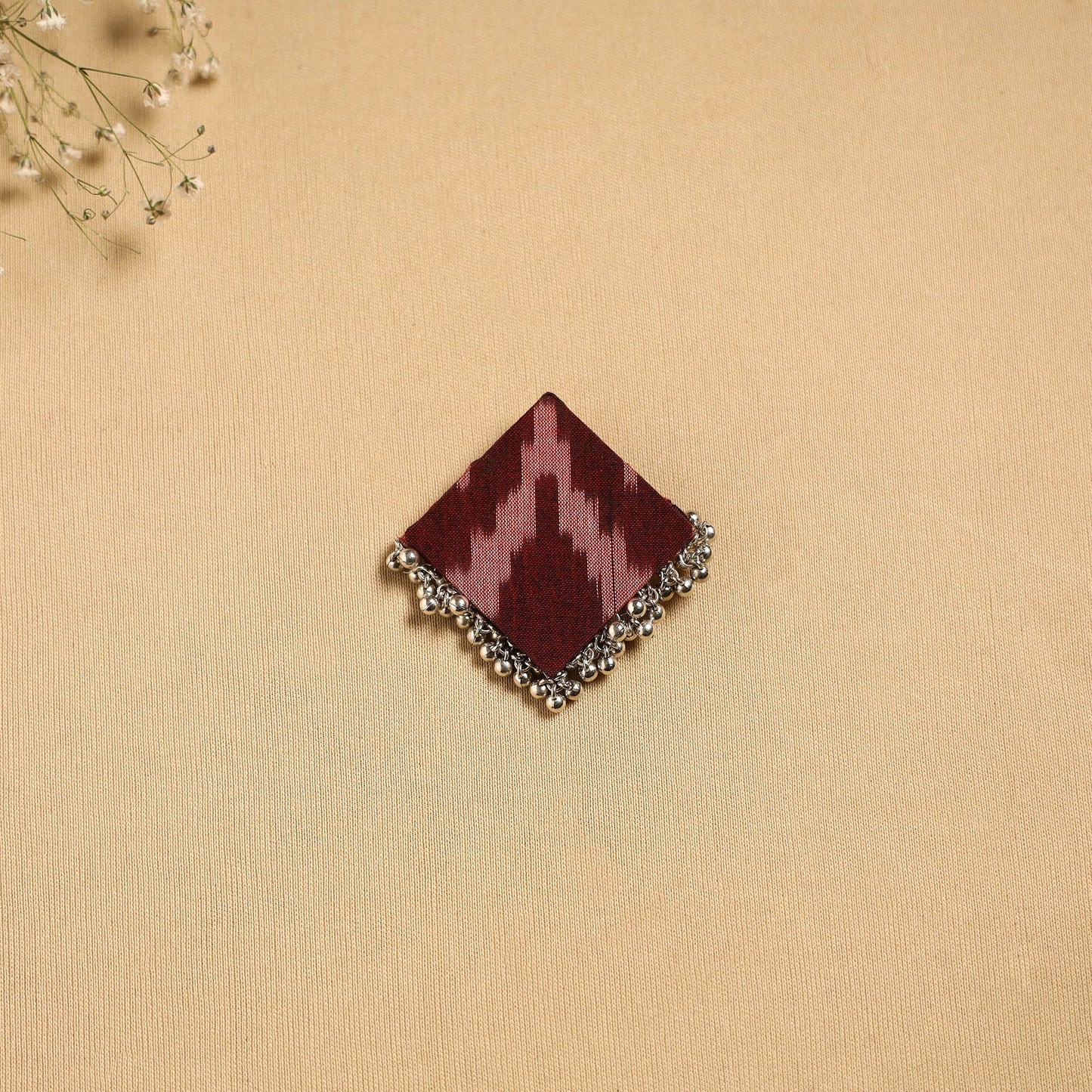 Handmade fabart ghungroo work hair clip 12 - handcrafted