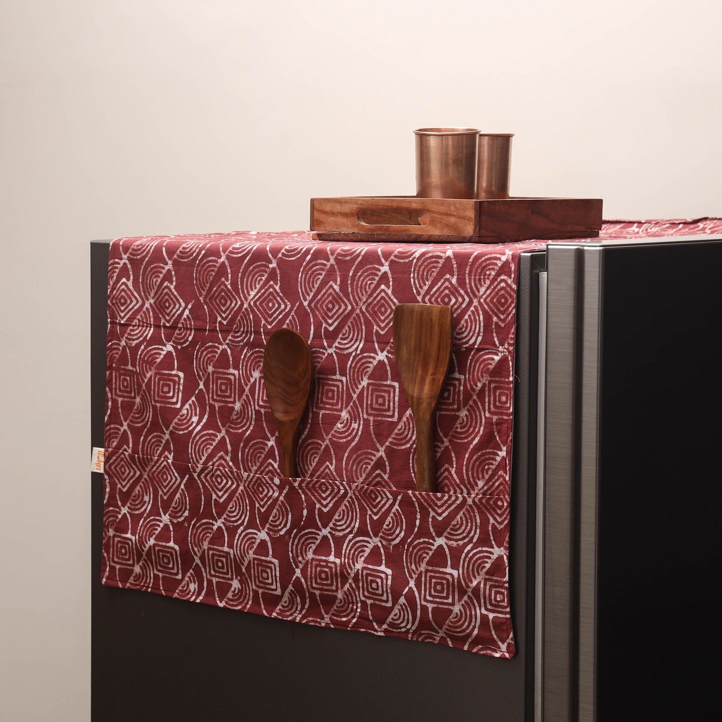 Handmade fridge top cover with multiple pockets 62