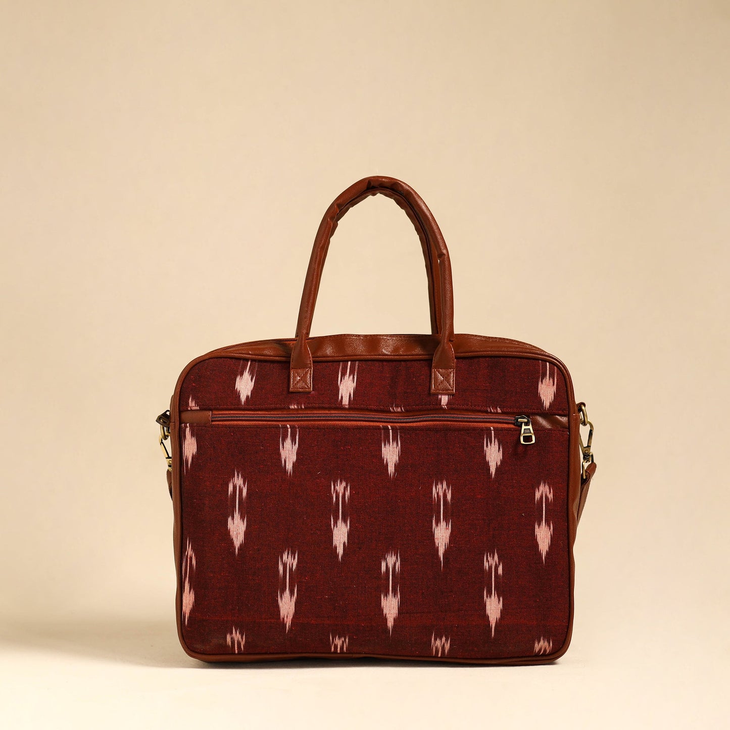 Maroon Handmade Pochampally Ikat Laptop Bag