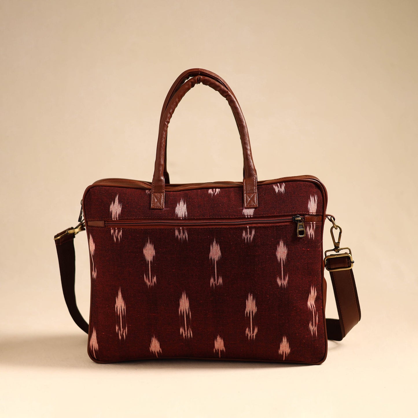 Maroon Handmade Pochampally Ikat Laptop Bag