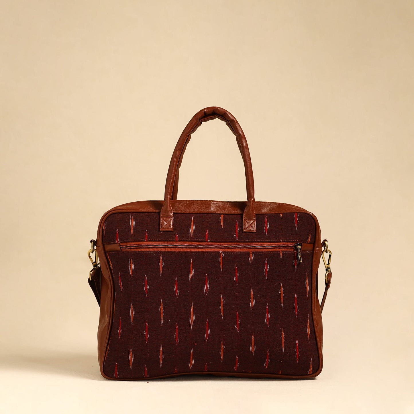 Maroon Handmade Pochampally Ikat Laptop Bag