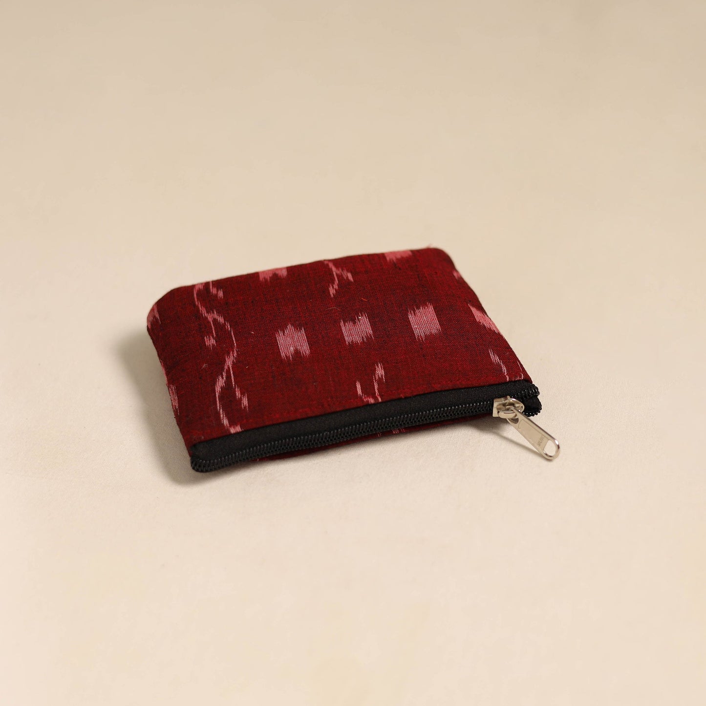 Maroon Handmade Quilted Cotton Coin Pouch
