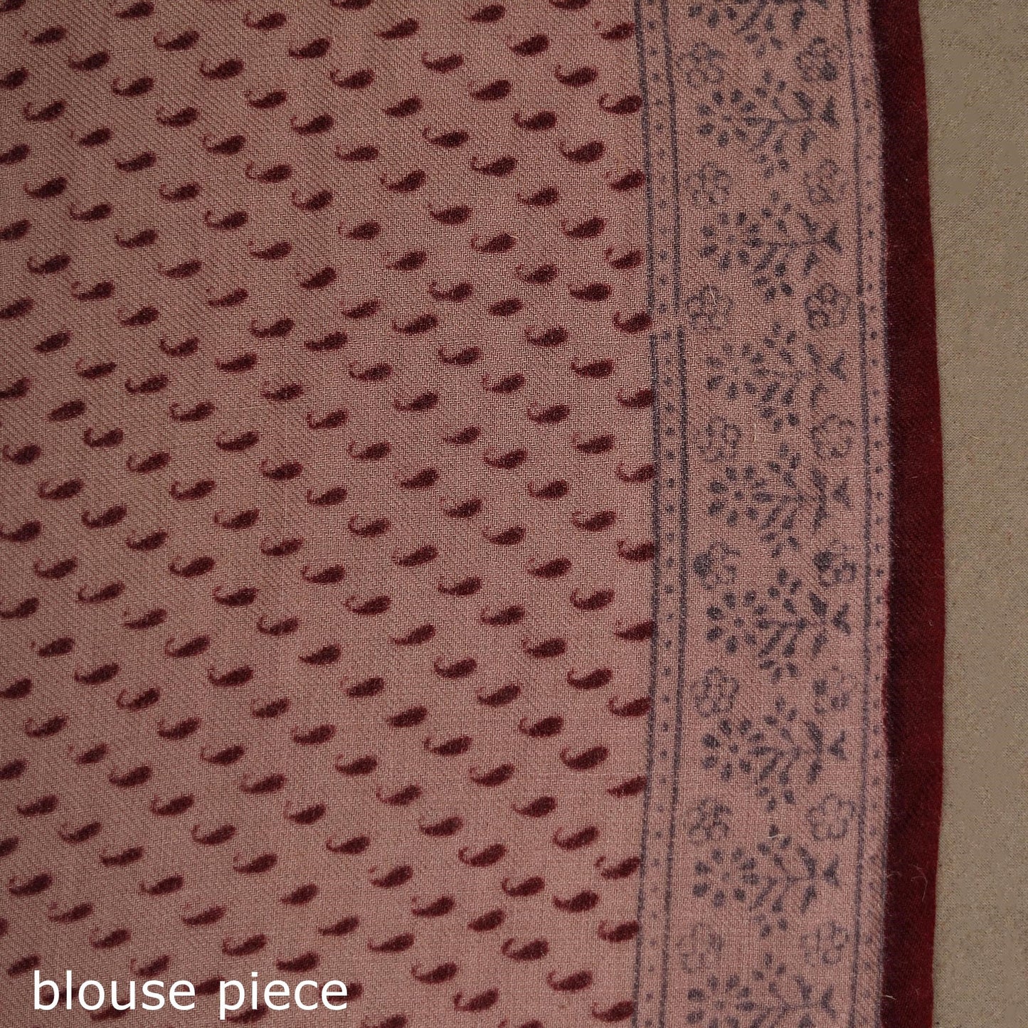 Handwoven merino wool natural dyed hand bagh saree 02