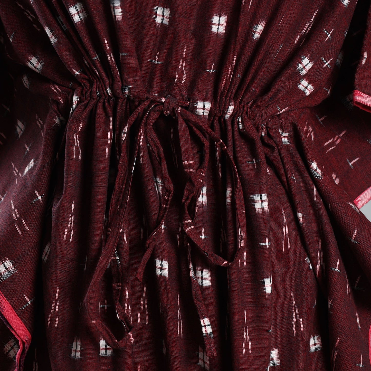 Ikat Weave Cotton Kaftan with Tie-Up Waist Online at iTokri.com