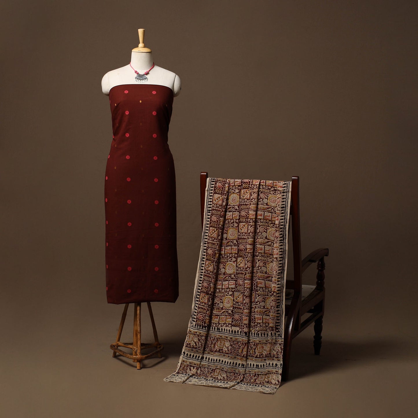 Jacquard cotton 2pc unstitched dress material