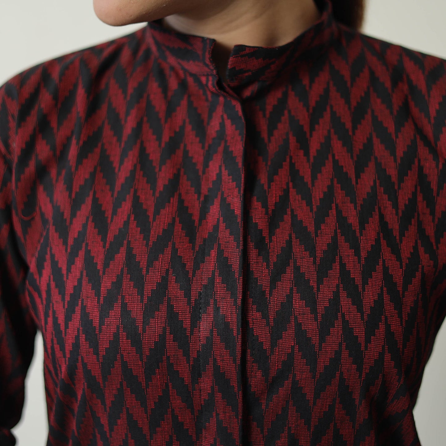 Buy Maroon Jacquard Cotton Co-Ord Set Online at iTokri.com