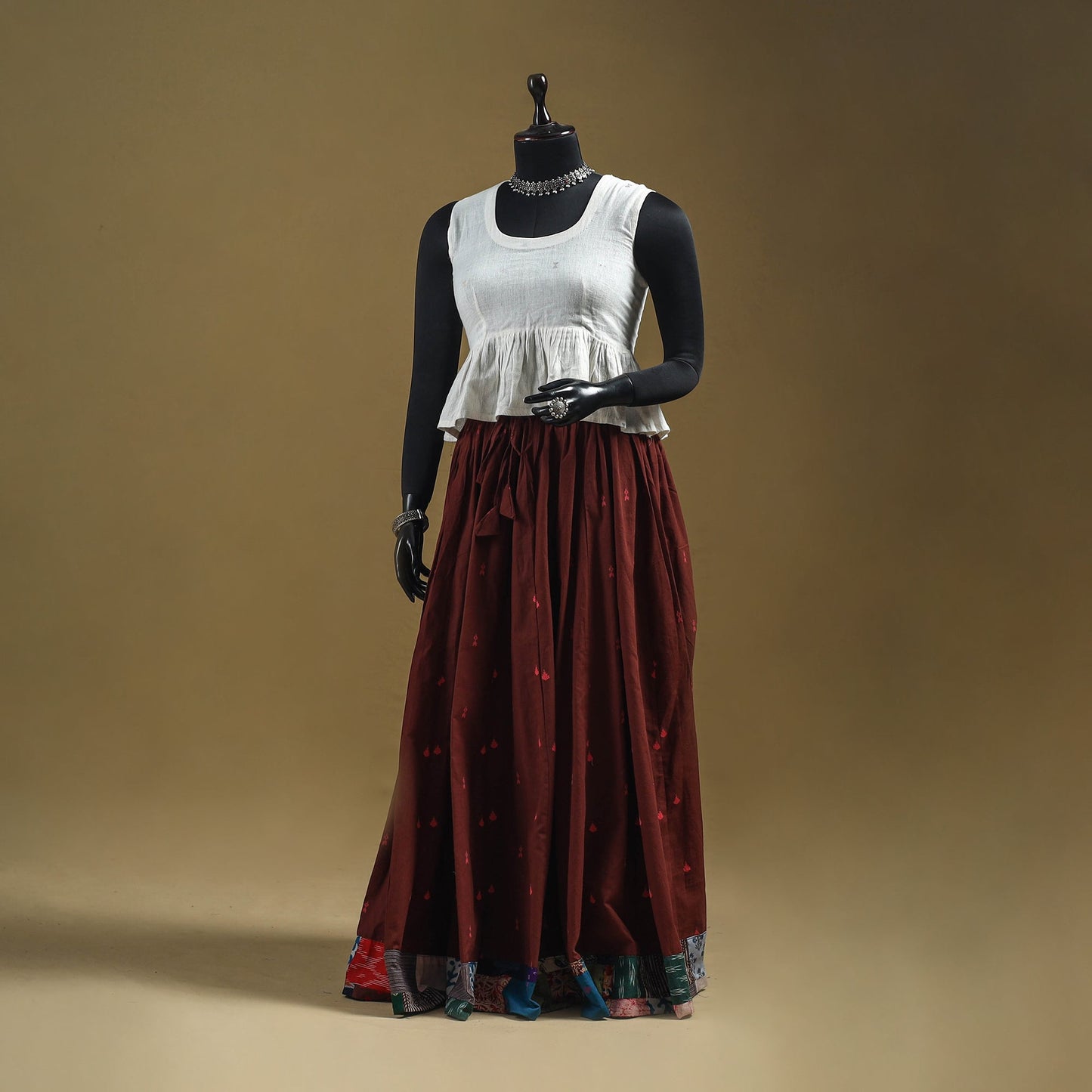 Jacquard patchwork 24 kali cotton long skirt 21