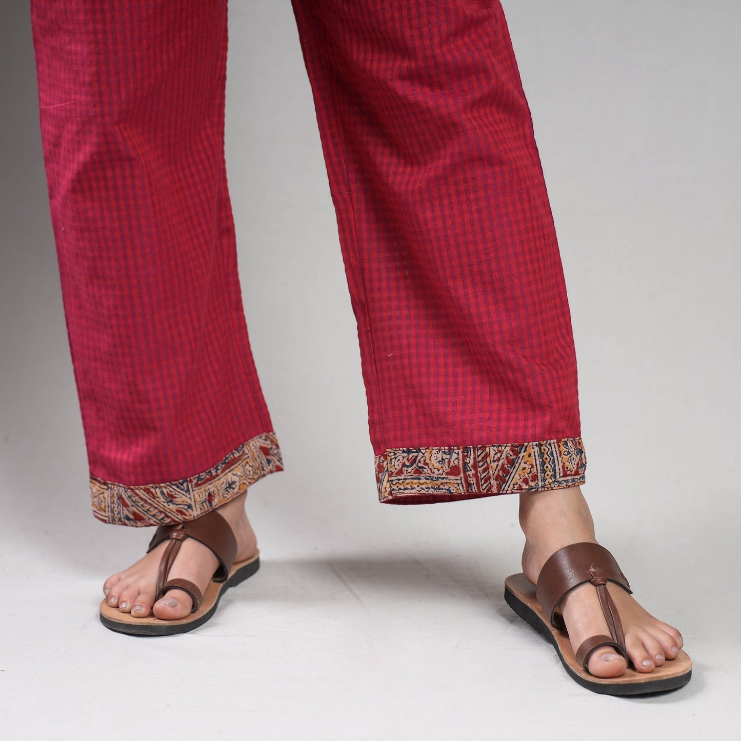 Maroon - kalamkari printing cotton kurta with palazzo &
