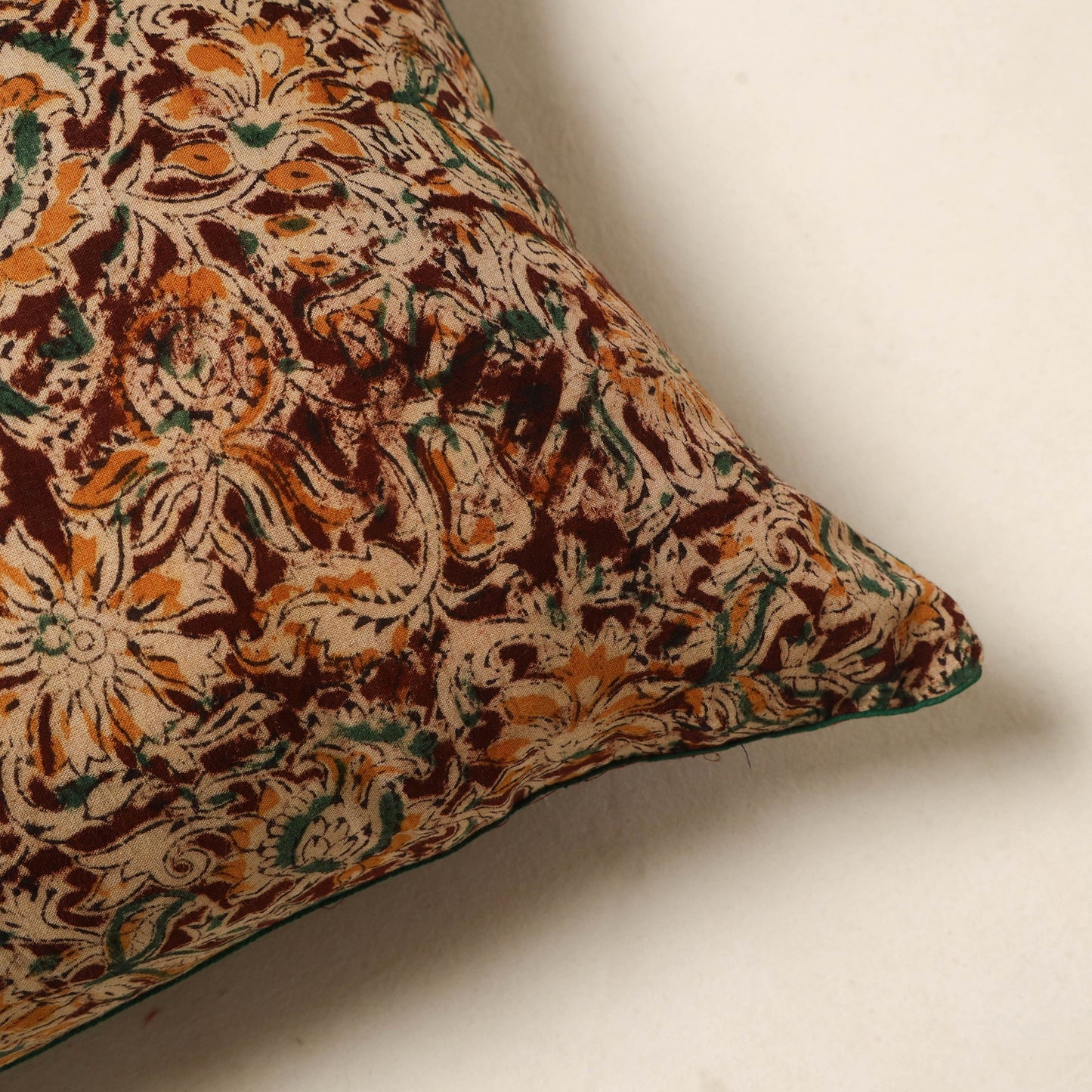 Maroon - kalamkari cotton cushion cover 104 - handcrafted