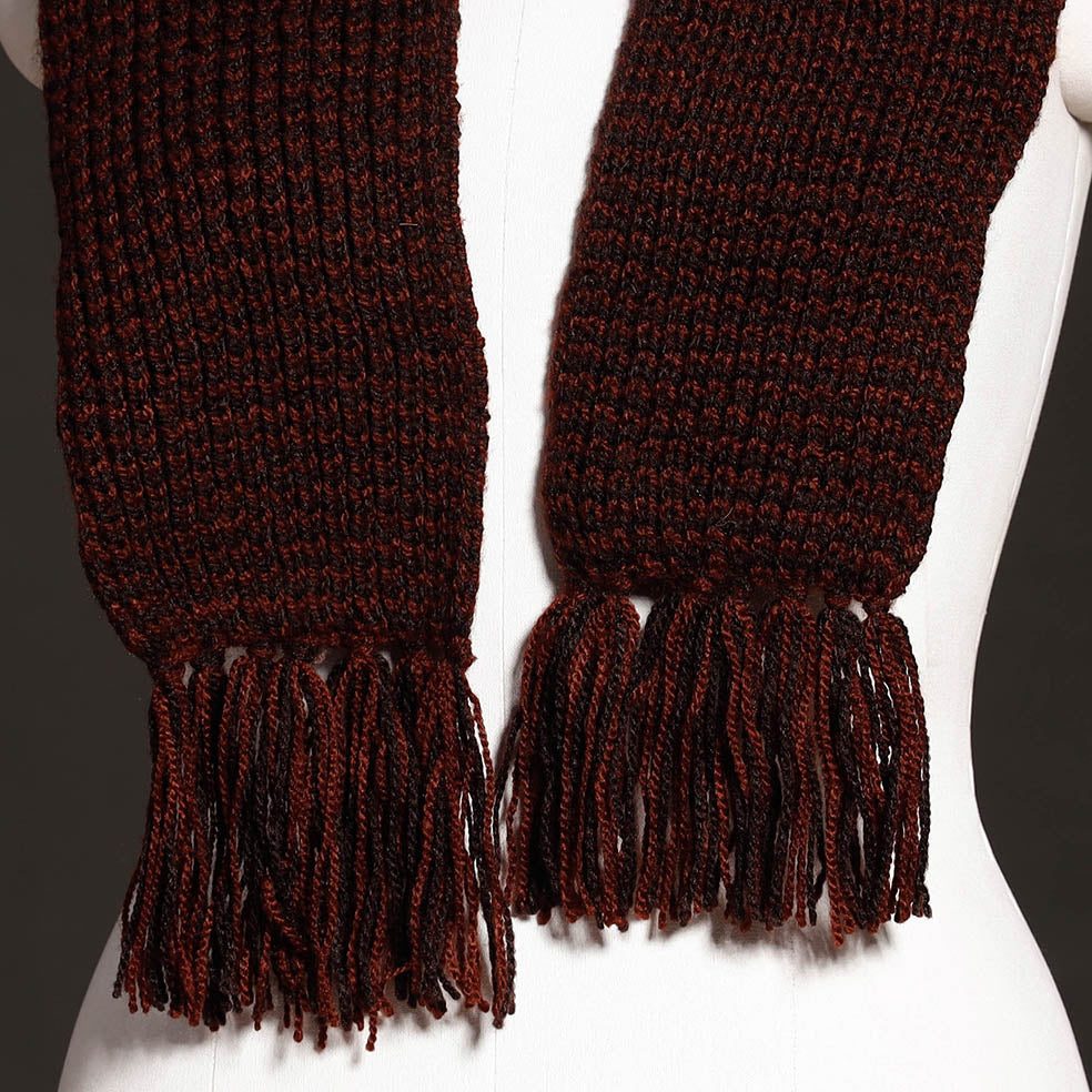 Kumaun Hand Knitted Woolen Muffler (66 in)