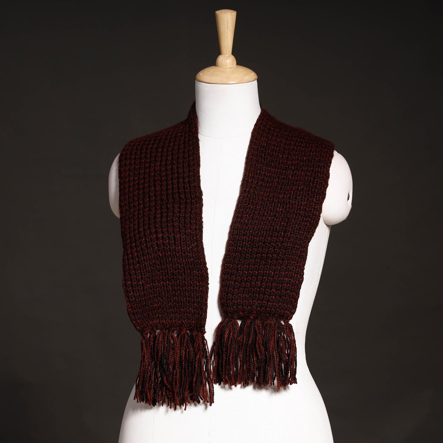 Kumaun Hand Knitted Woolen Muffler (66 in)