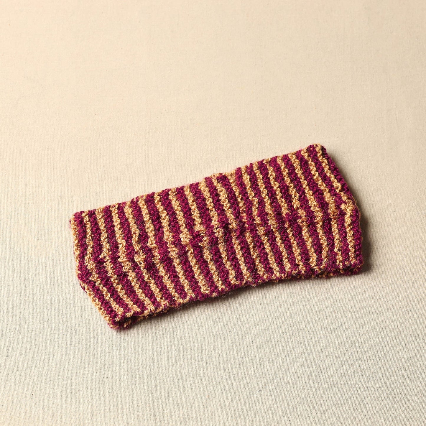 Maroon Hand Knitted Woolen Warm Headband
