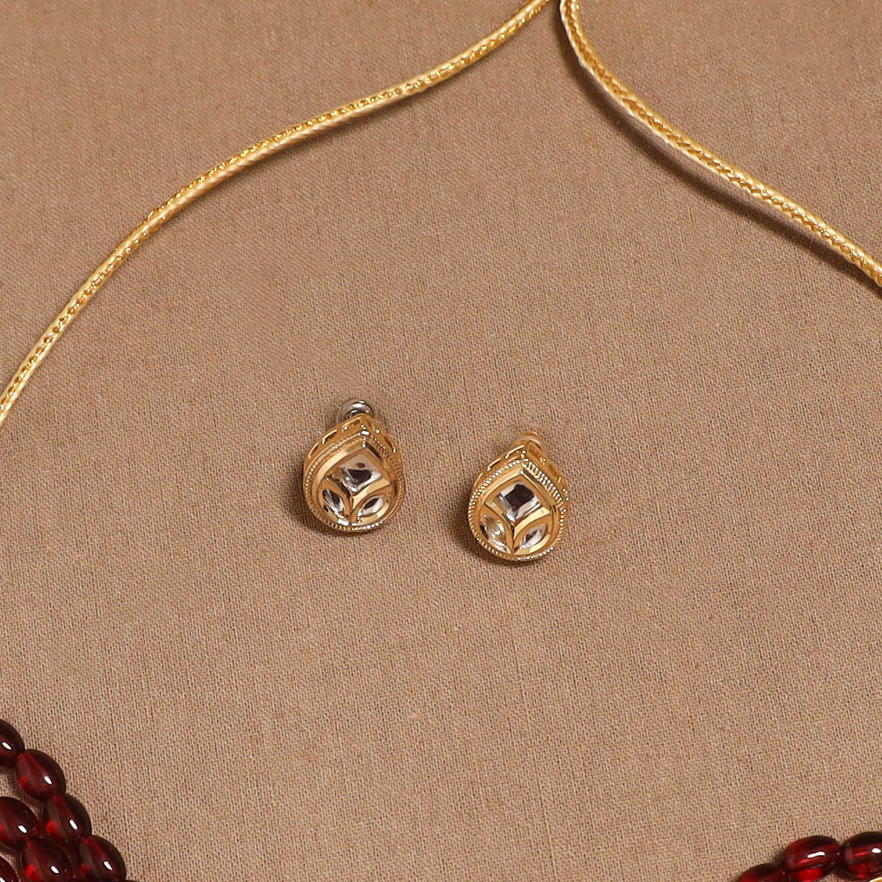 Kundan work choker necklace set 29 - handcrafted