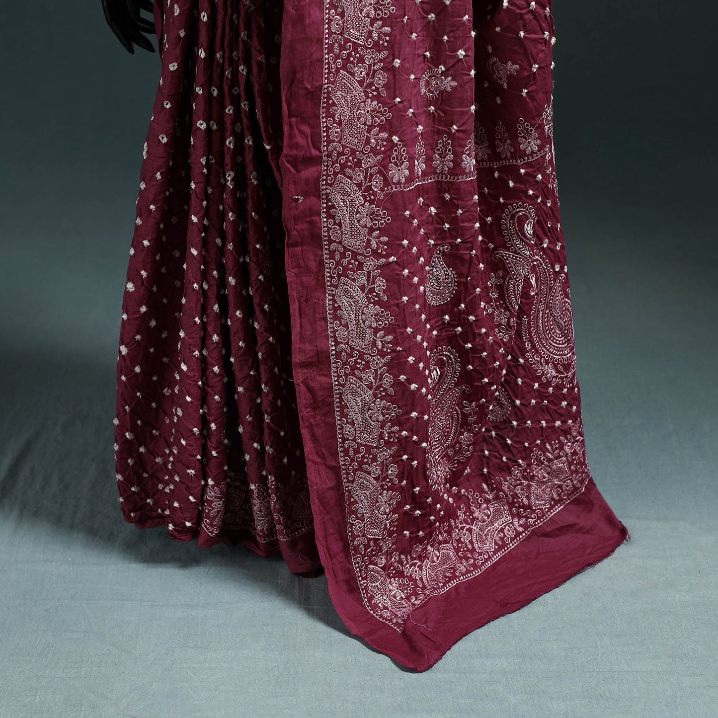 Kutch bandhani tie-dye cotton saree 25 - handcrafted