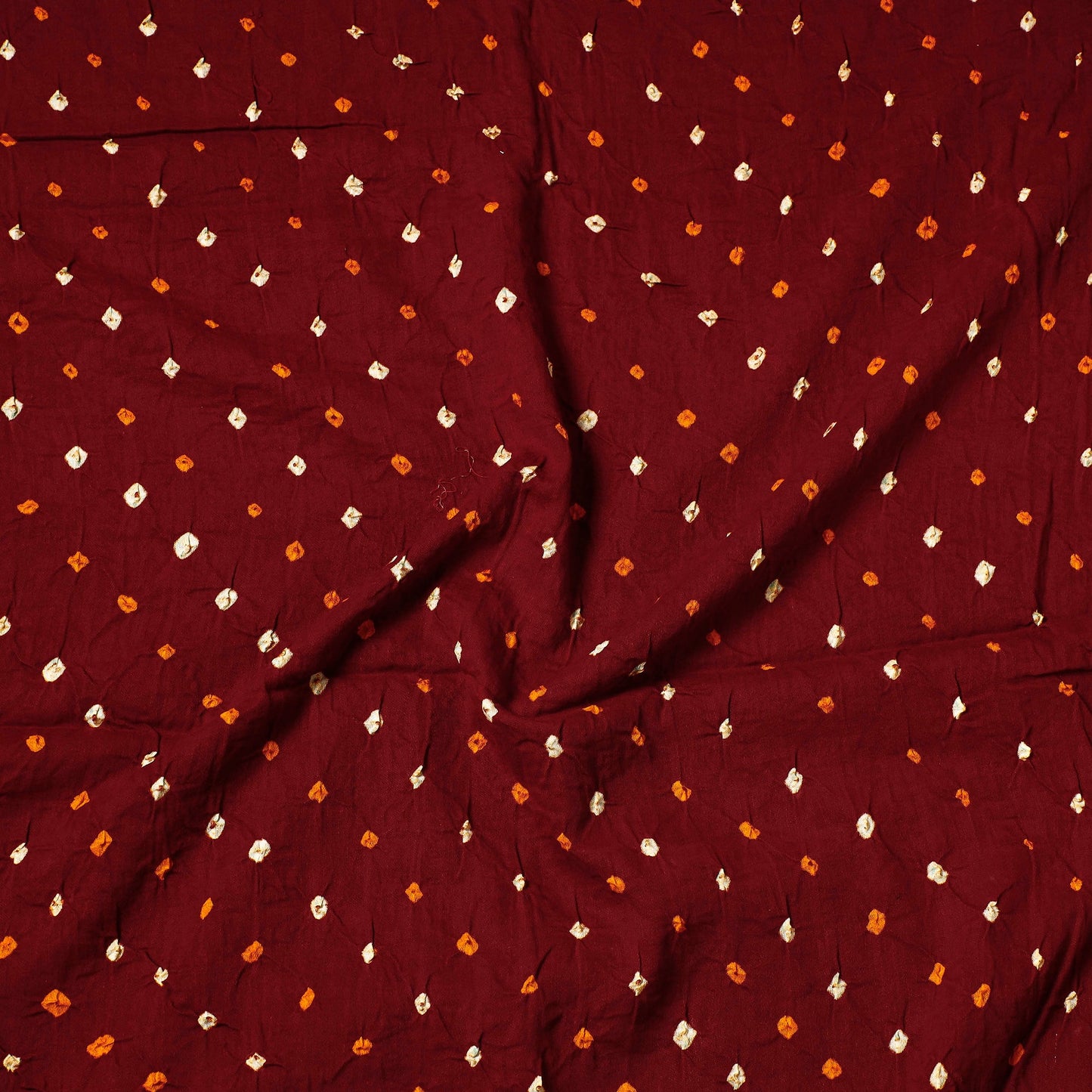 Kutch Bandhani Tie-Dye Satin Cotton Precut Fabric