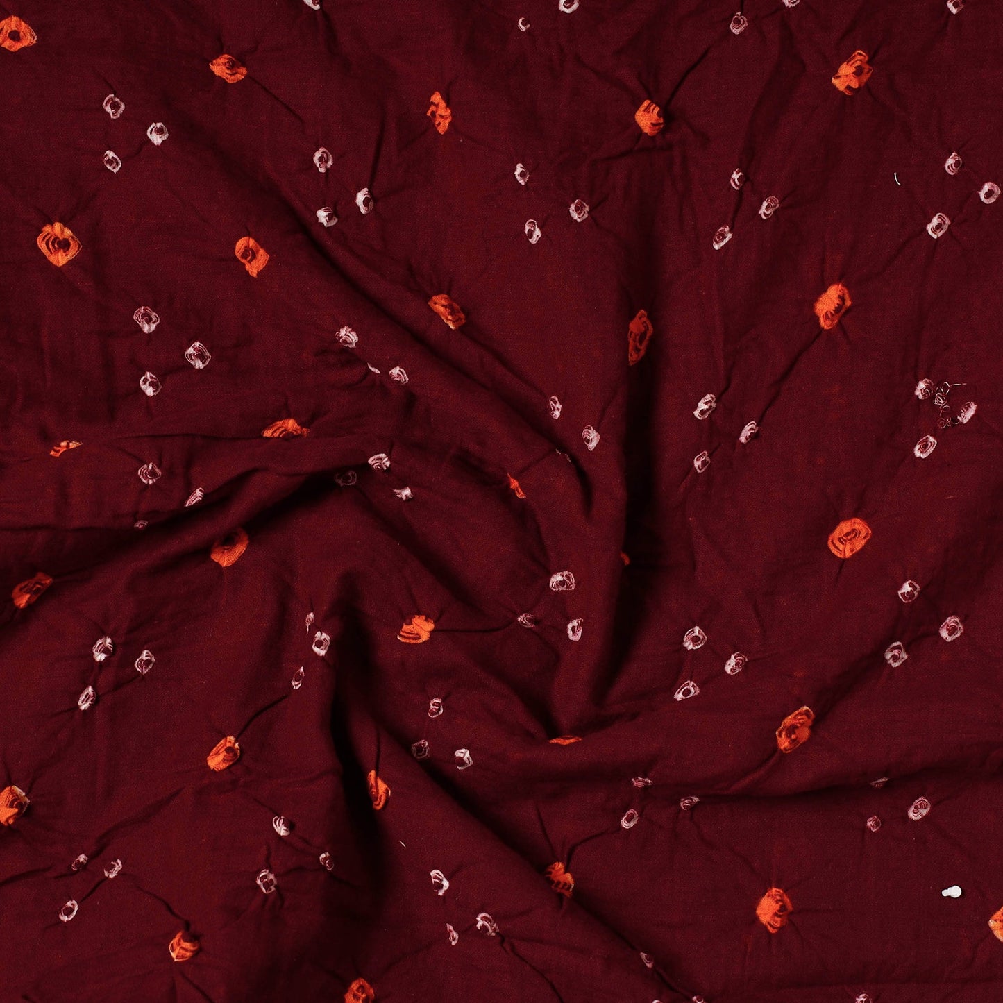 Kutch Bandhani Tie-Dye Satin Cotton Precut Fabric