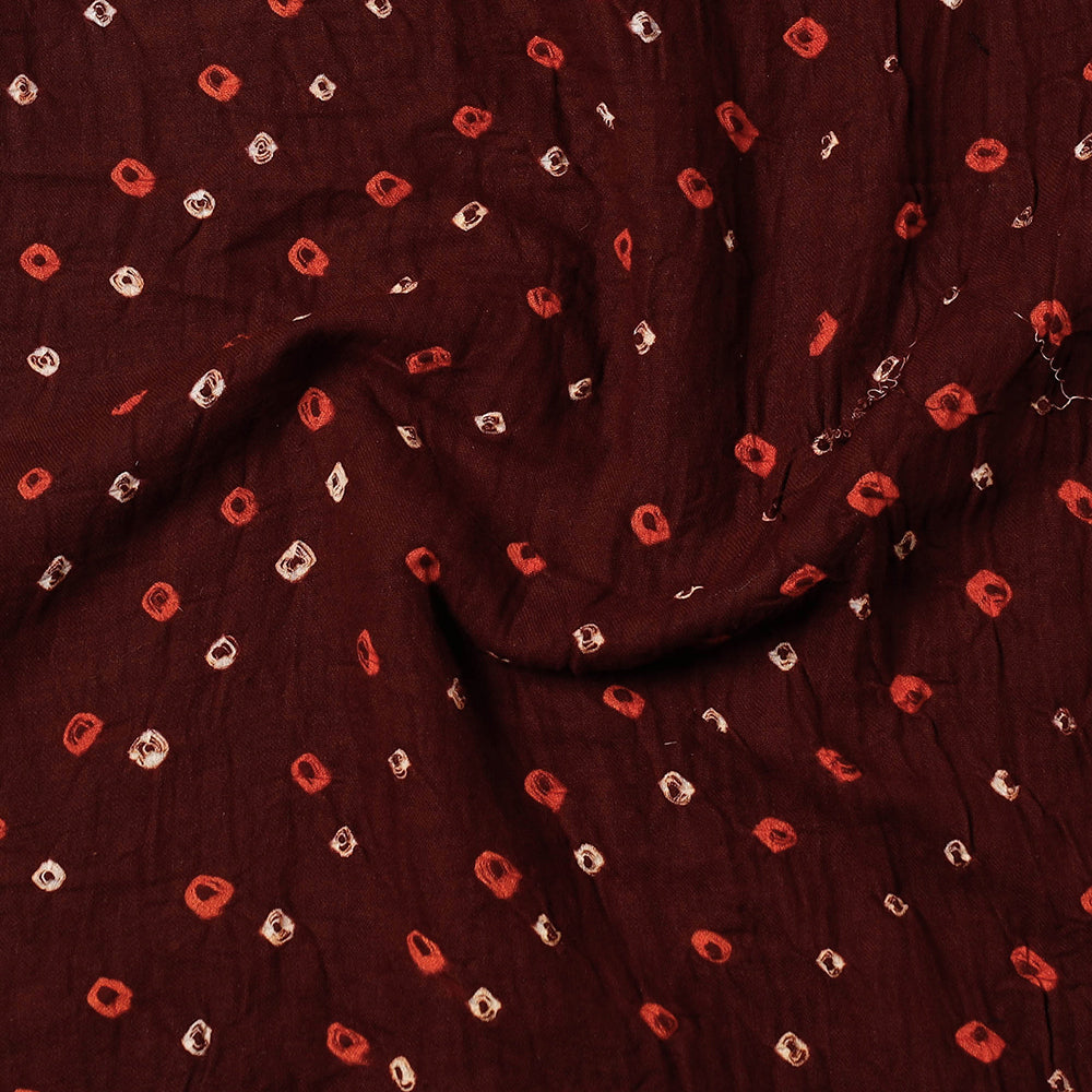 Maroon Kutch Bandhani Tie-Dye Soft Cotton Precut Fabric