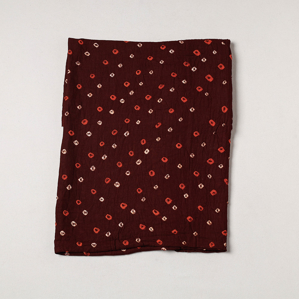 Maroon Kutch Bandhani Tie-Dye Soft Cotton Precut Fabric