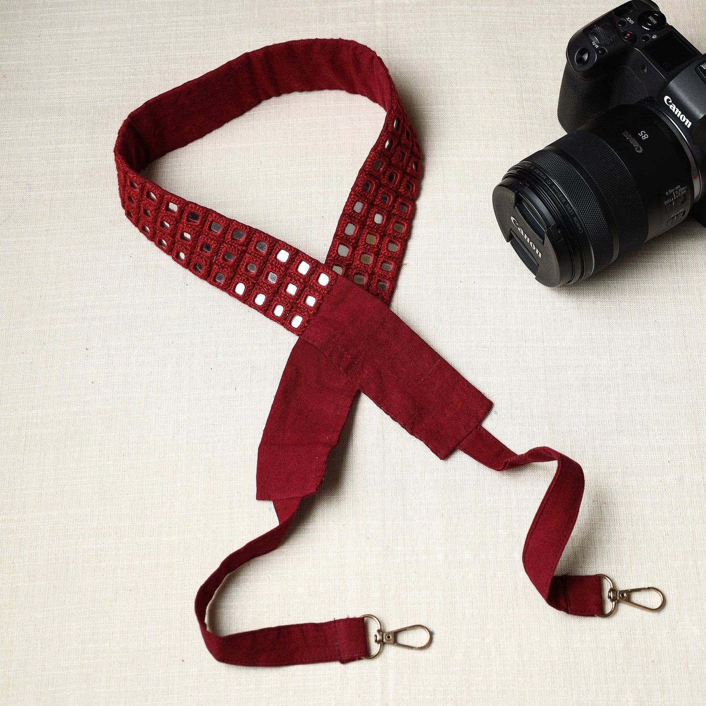 Mirror Work Kutch Embroidery Fabric Camera Belt