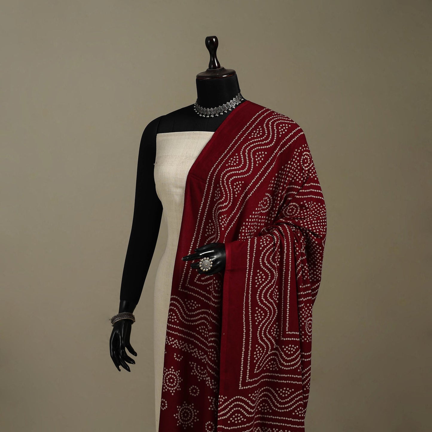 Kutch printed rayon dupatta 55 - handcrafted