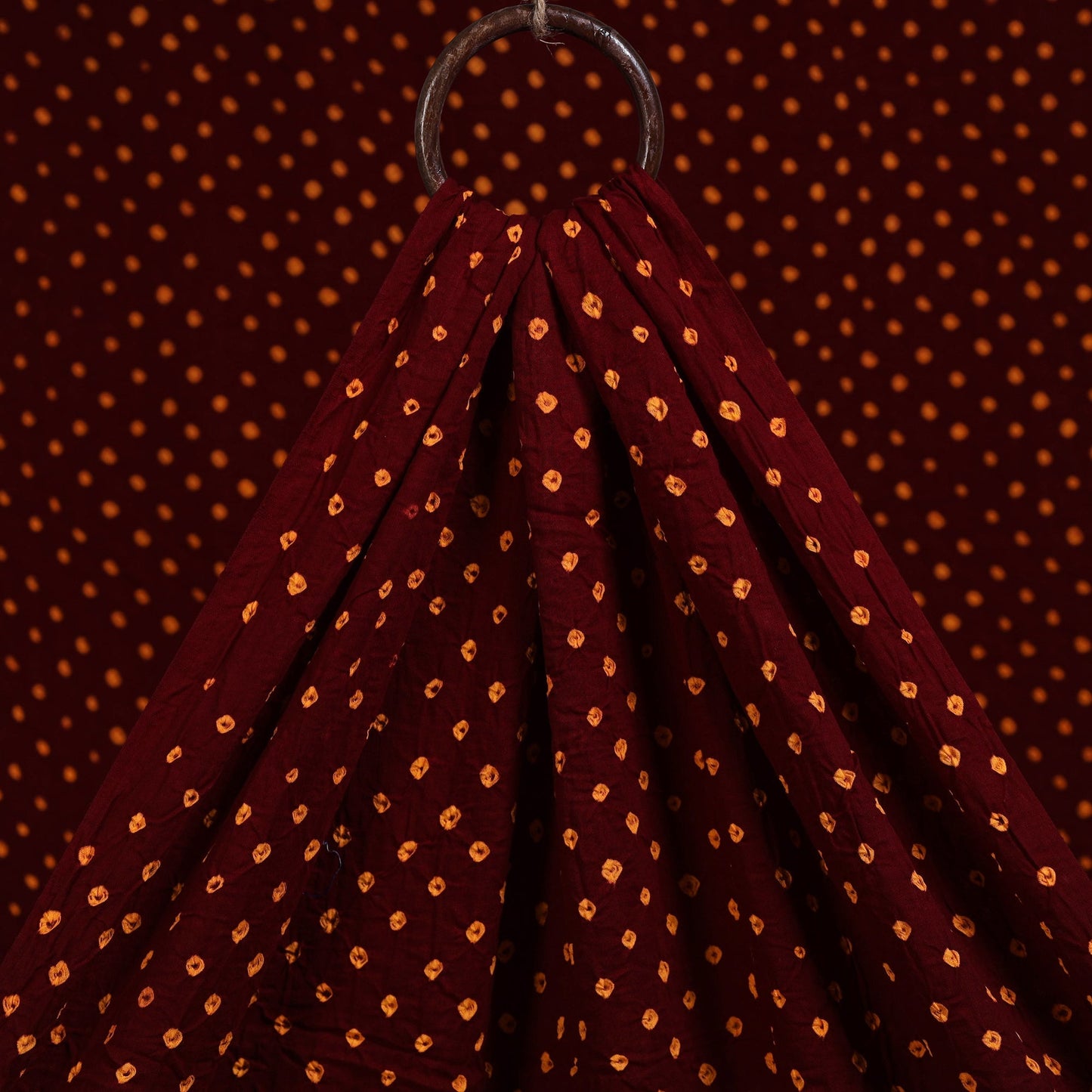 Red Kutch Tie-Dye Cotton Bandhani Fabric