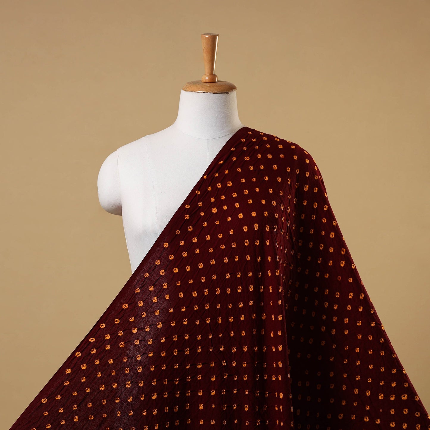Red Kutch Tie-Dye Cotton Bandhani Fabric