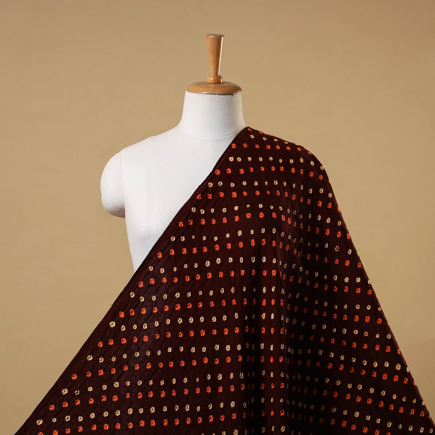 Maroon - kutch tie-dye cotton bandhani fabric 55