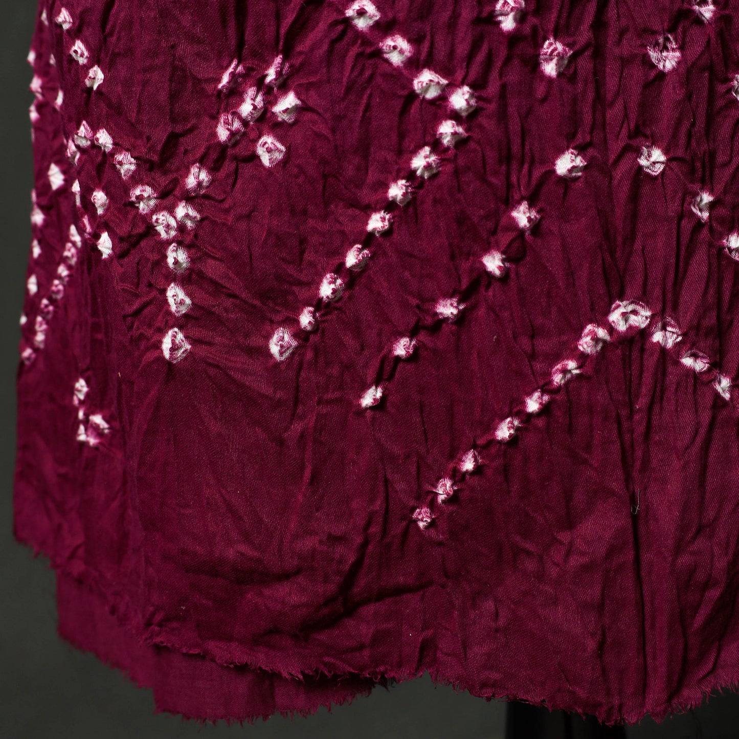 Kutch tie-dye satin cotton bandhani 3pc unstitched dress