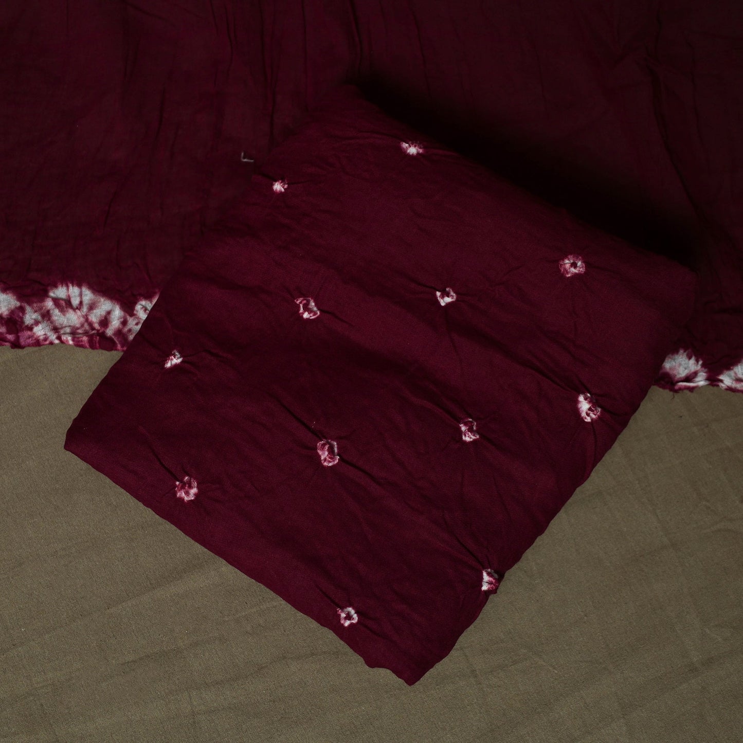 Kutch tie-dye satin cotton bandhani 3pc unstitched dress