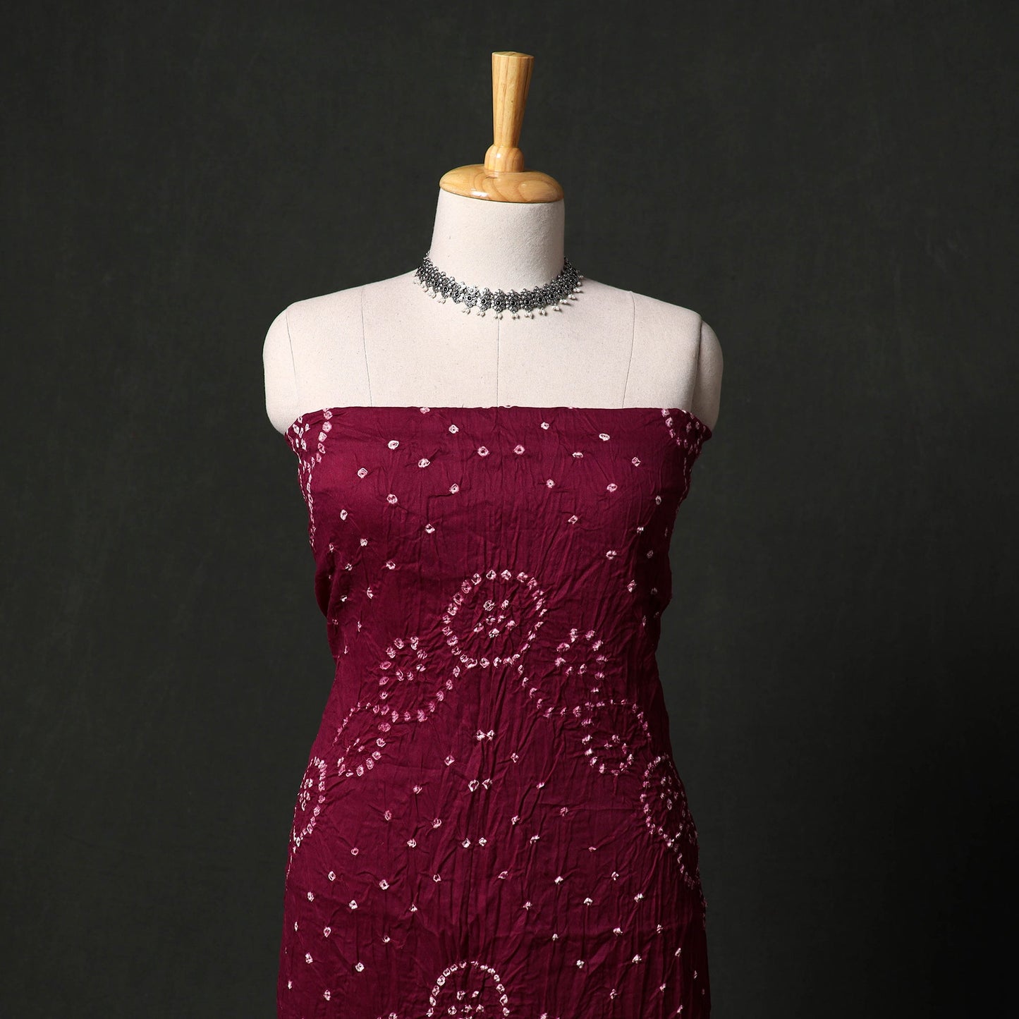 Kutch tie-dye satin cotton bandhani 3pc unstitched dress